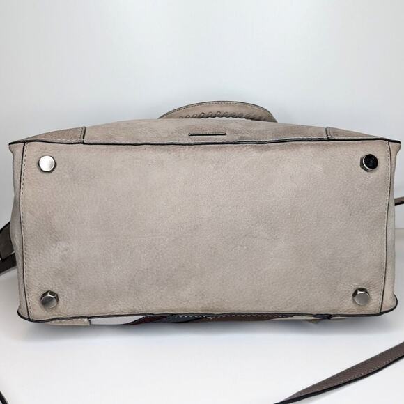 Rebecca Minkoff Regan calf hair leather suede tote bag striped tan - Picture 4 of 6